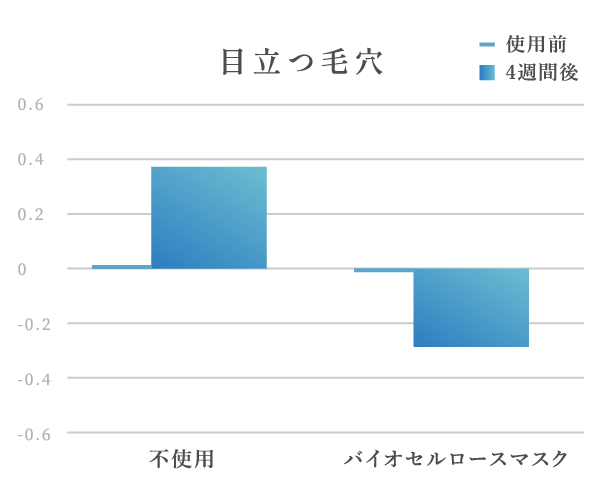 バイオセルロースマスクと肌のキメ・毛穴の密着を示す拡大画像